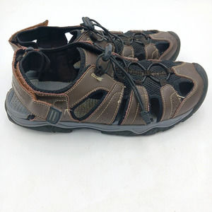 Eddie Bauer Men's Shoes 12M Bungee Lace Arvada Fisherman‎ Water Sandals Brown